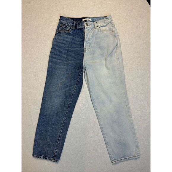Pacsun High Rise Straight Leg Two Toned Color Block Jeans Sz 28 - Picture 3 of 10